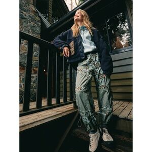 FREE PEOPLE Embroidered Cargo Printed Mountaineer Pants